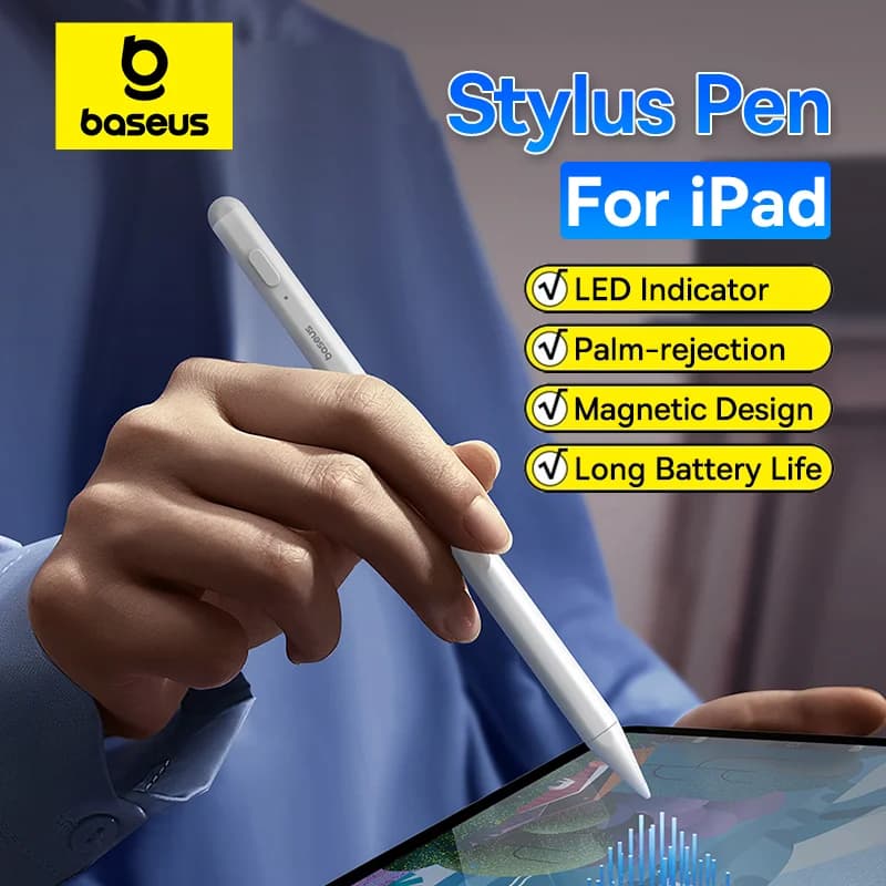 Stylus-pen for iPad med håndavvisning og LED-indikator