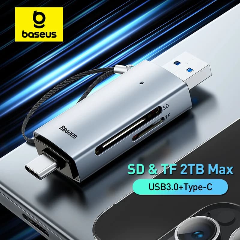 USB-C og USB 3.0 SD/MicroSD-kortleser